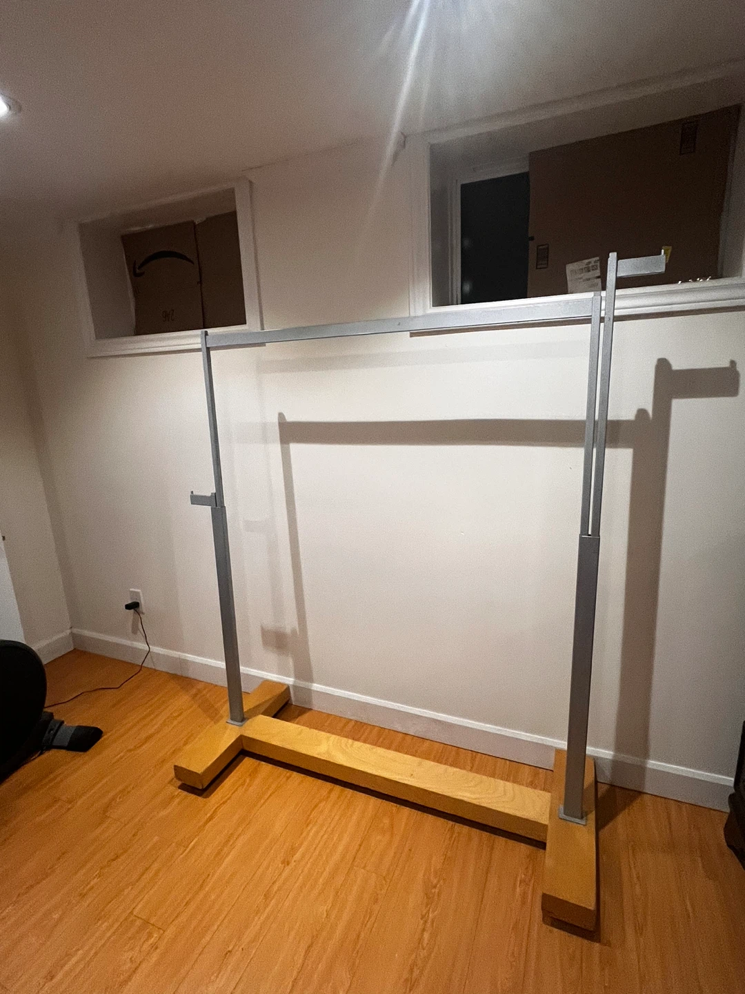 Metal Clothing Rack with Wooden Base