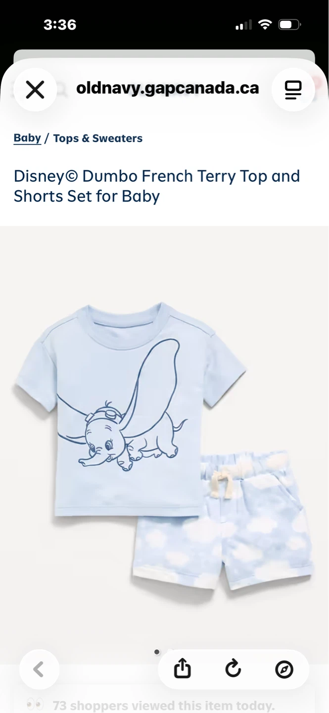Old Navy ⚽️ Disney Dumbo Shorts Set for Baby