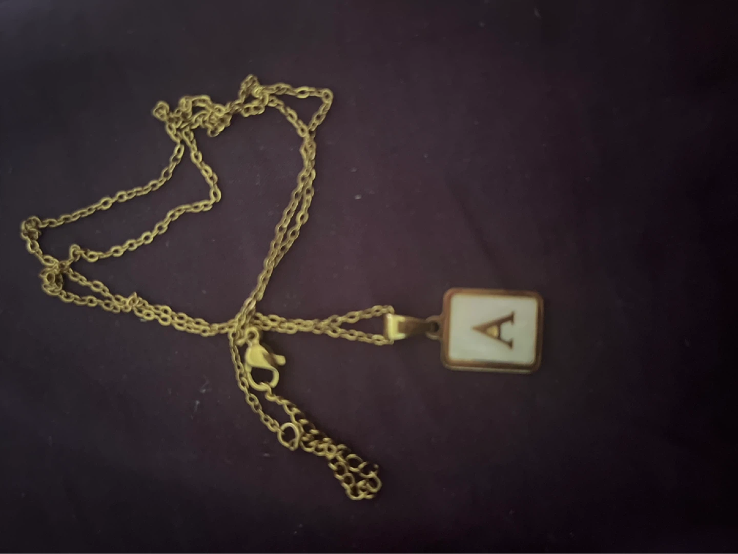Gold-tone initial "A" necklace