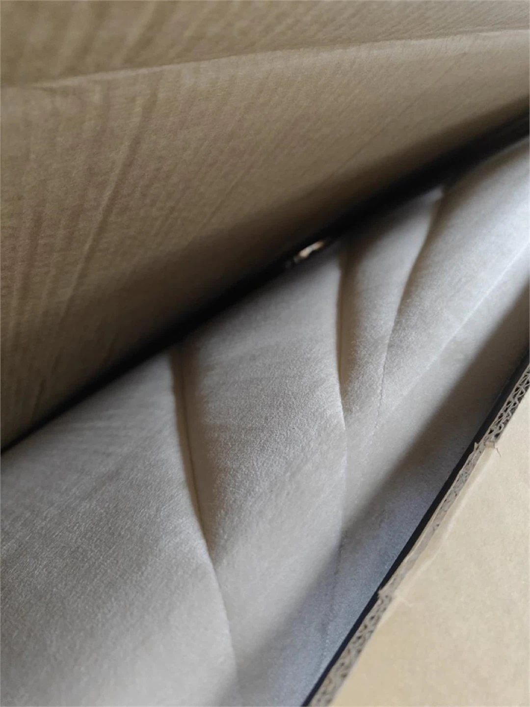 Beige Velvet Upholstered Touch Lights - Full Size bed - photo 5