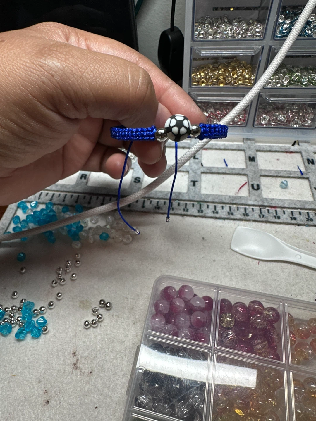 Adjustable Macrame Bracelets with Charms - photo 3
