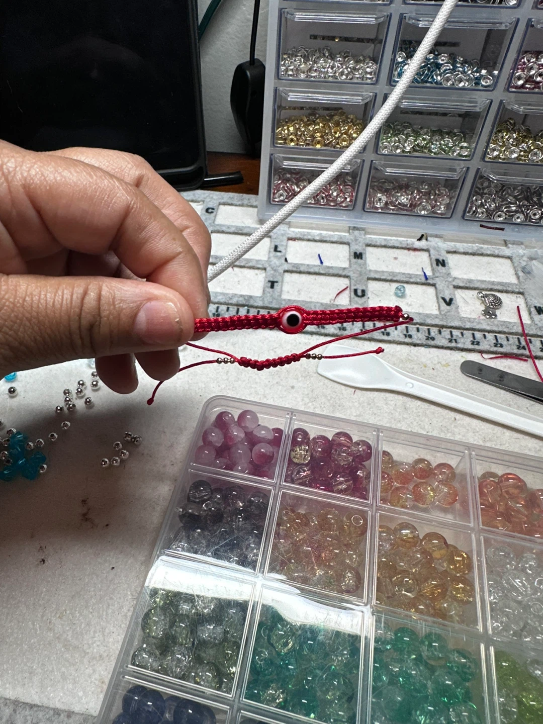 Adjustable Macrame Bracelets with Charms - photo 4