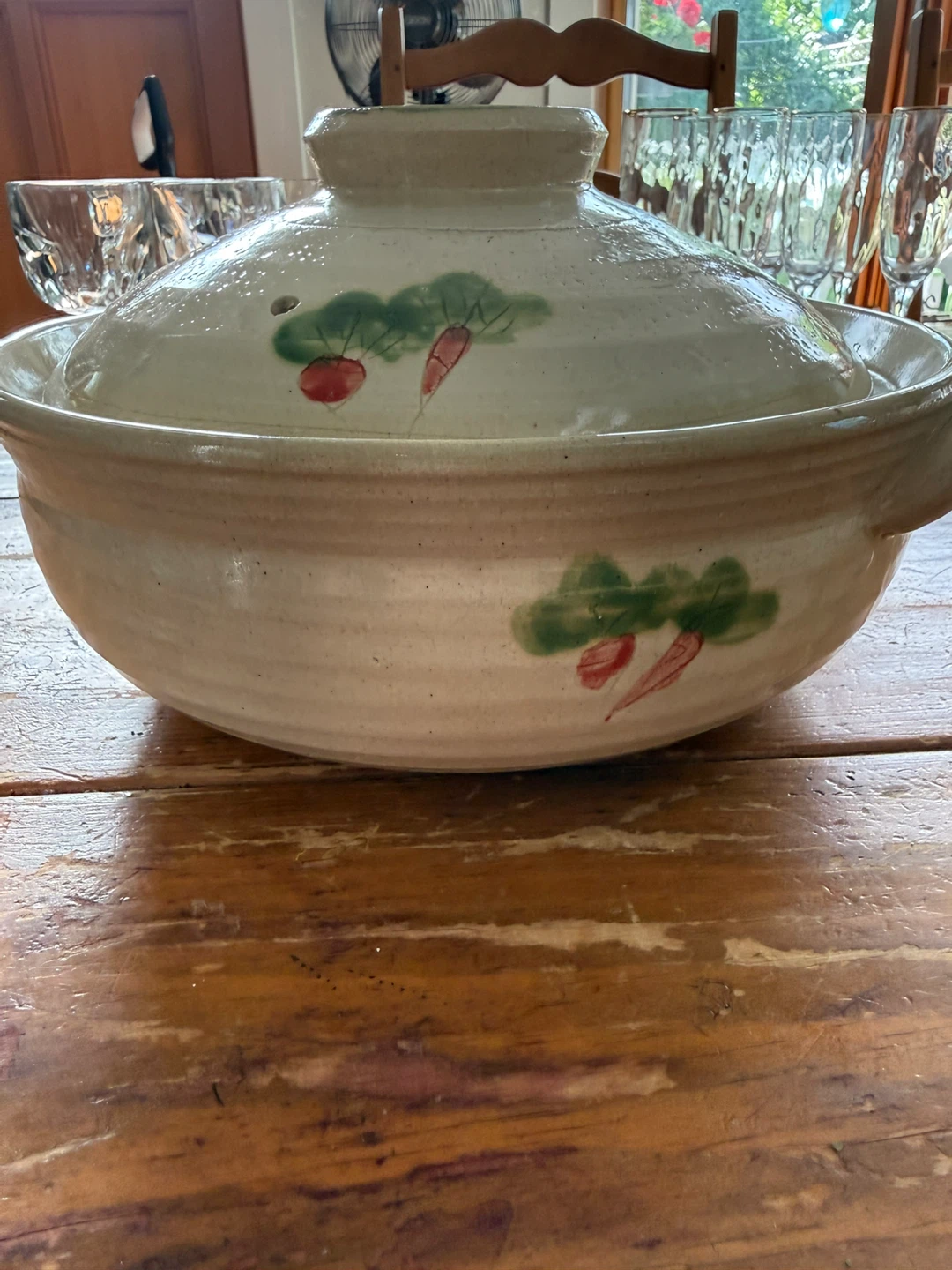 Vintage Ceramic Casserole Pot with Lid