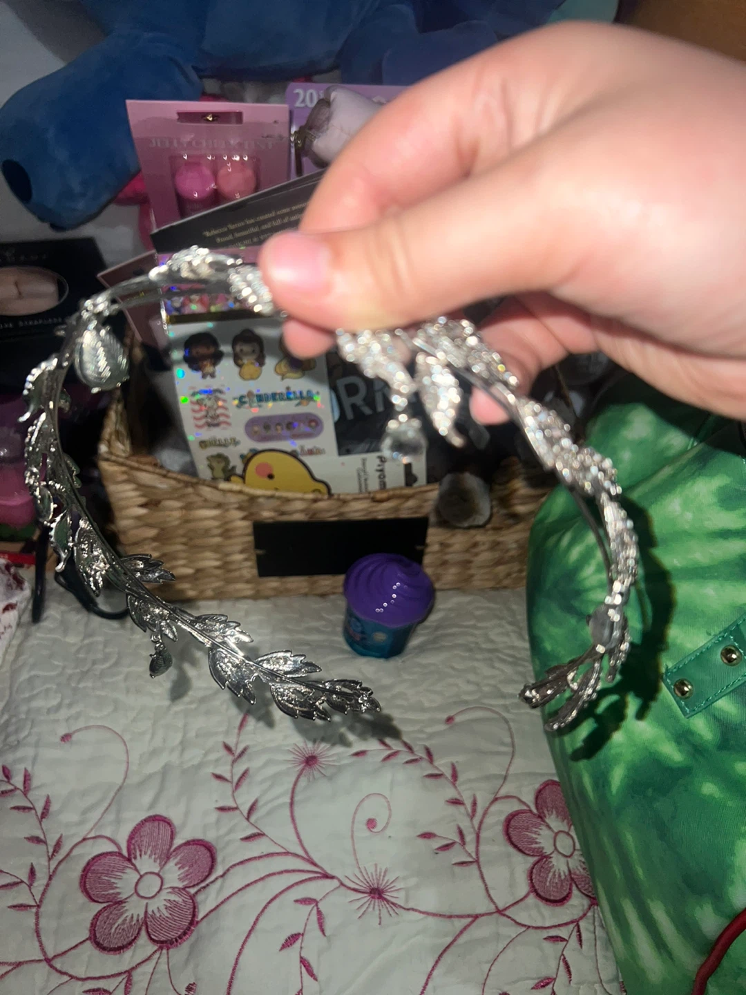 Silver Leaf and Rhinestone Headband ⚽ - photo 5