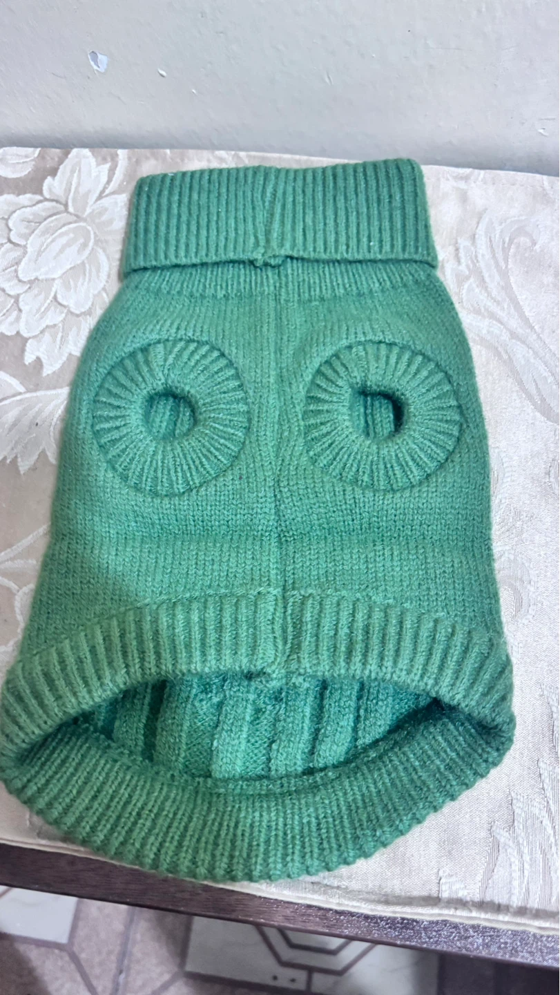 ⚽ Green Knit Dog Sweater Size S - photo 2