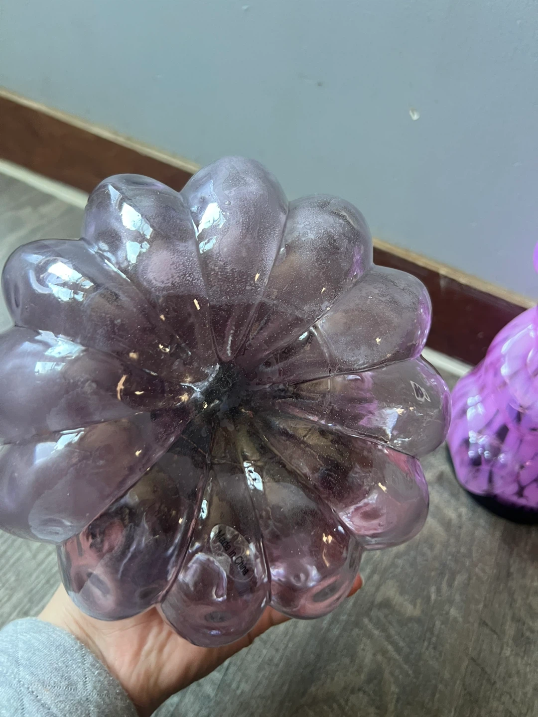 Purple Glass Teddy Bear Light-Up Decor ⚽ - photo 5