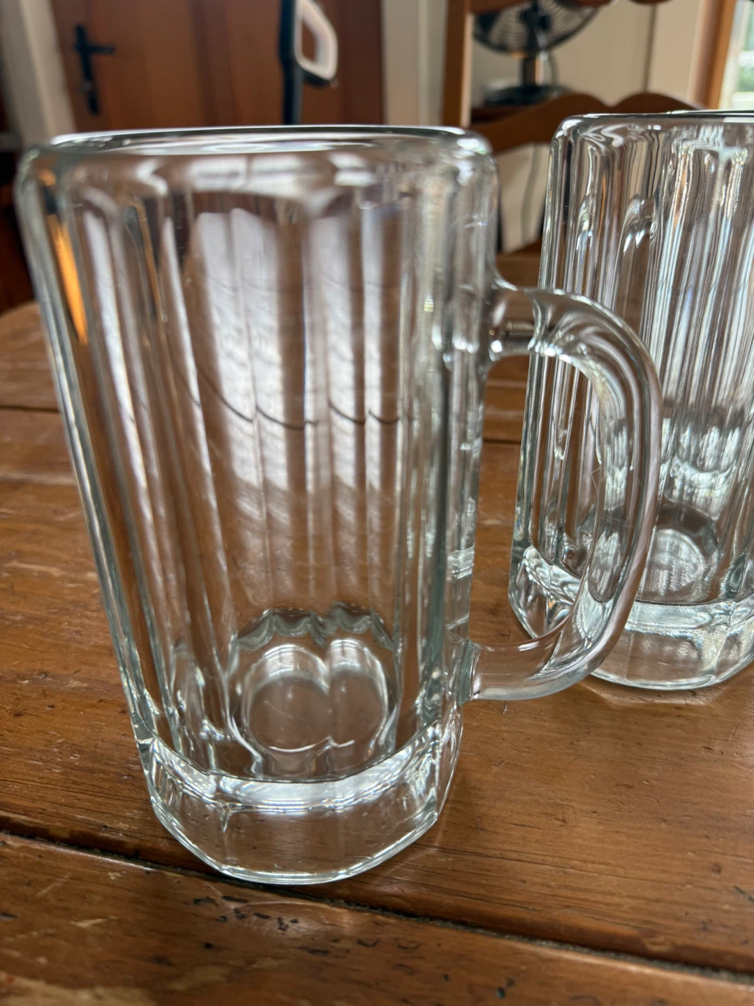 Set of 8 Clear Glass Beer Mugs