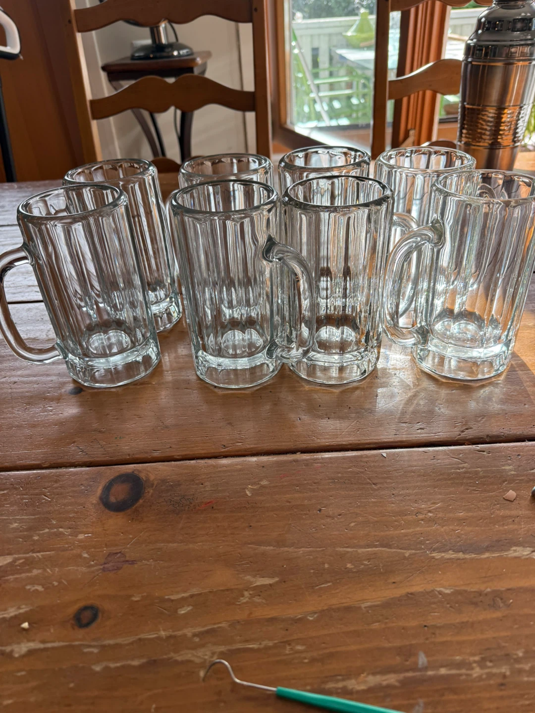 Set of 8 Clear Glass Beer Mugs - photo 2