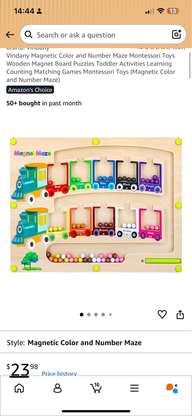 Vindany Magnetic Color and Number Maze Montessori Toy