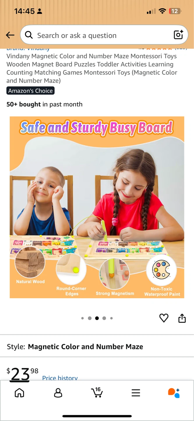 Vindany Magnetic Color and Number Maze Montessori Toy - photo 4