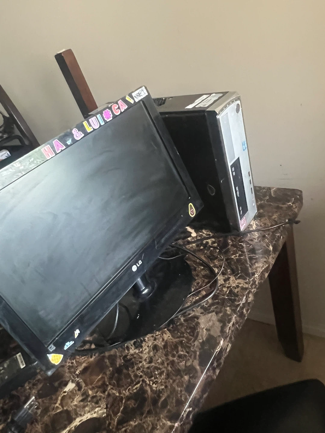 LG Computer Monitor and Desktop Tower