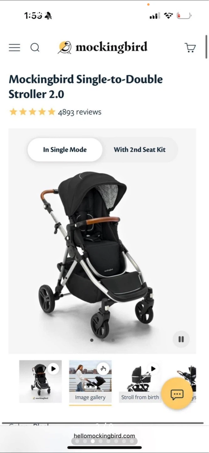 Mockingbird Single-to-Double Stroller 2.0 - photo 2