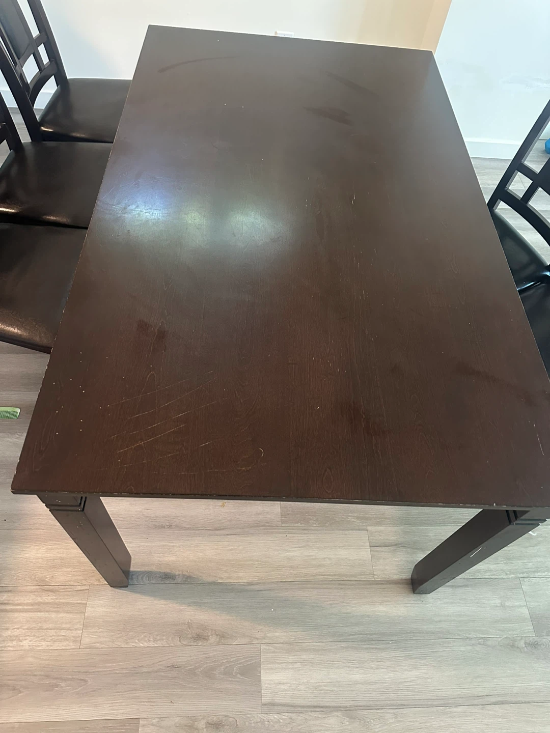 Dark solid Wood Dining Table with 6 Chairs - photo 5