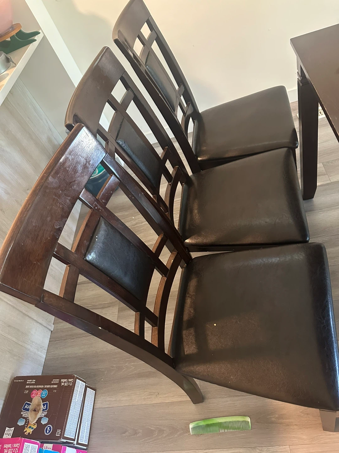 Dark solid Wood Dining Table with 6 Chairs - photo 4