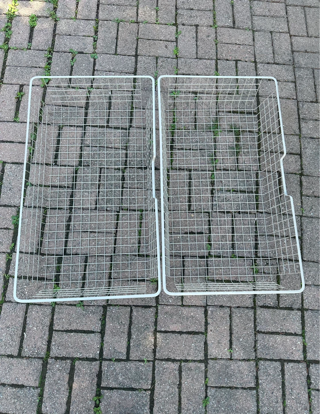 Set of 2 White Wire Storage Baskets - photo 2
