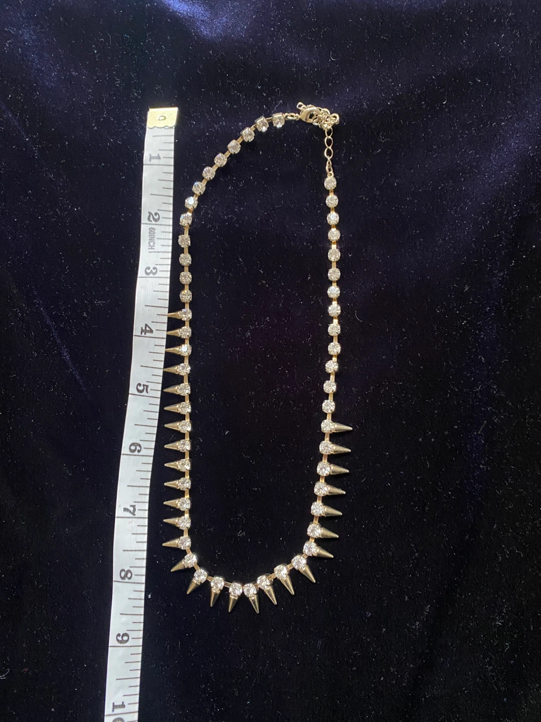 Statement Spike and Rhinestone Necklace ⚽️