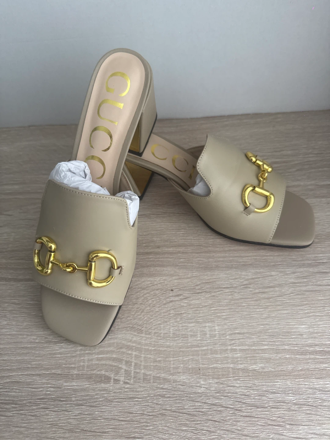 Horsebit Slide Mule Sandals Block Heel size 41