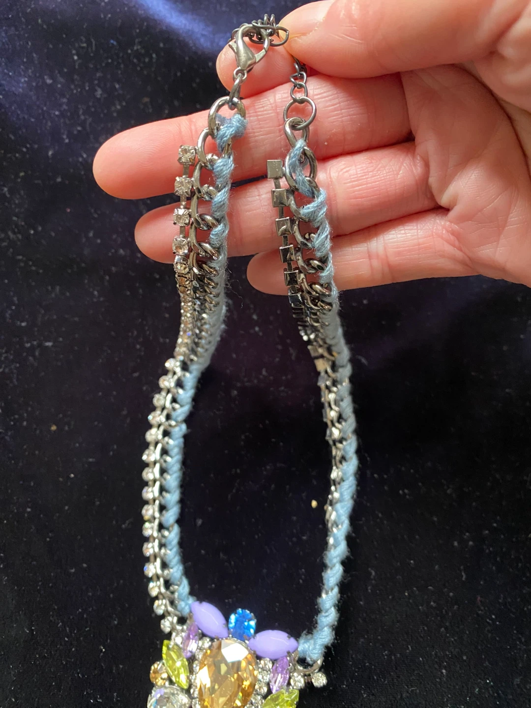 Statement Necklace with Blue and Silver Chain ⚽️ - photo 3