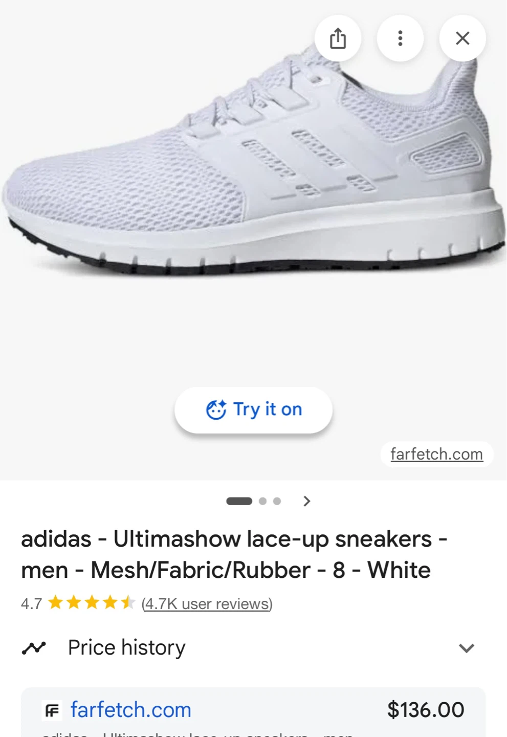 Adidas Ultamashow White Running Shoes - photo 4