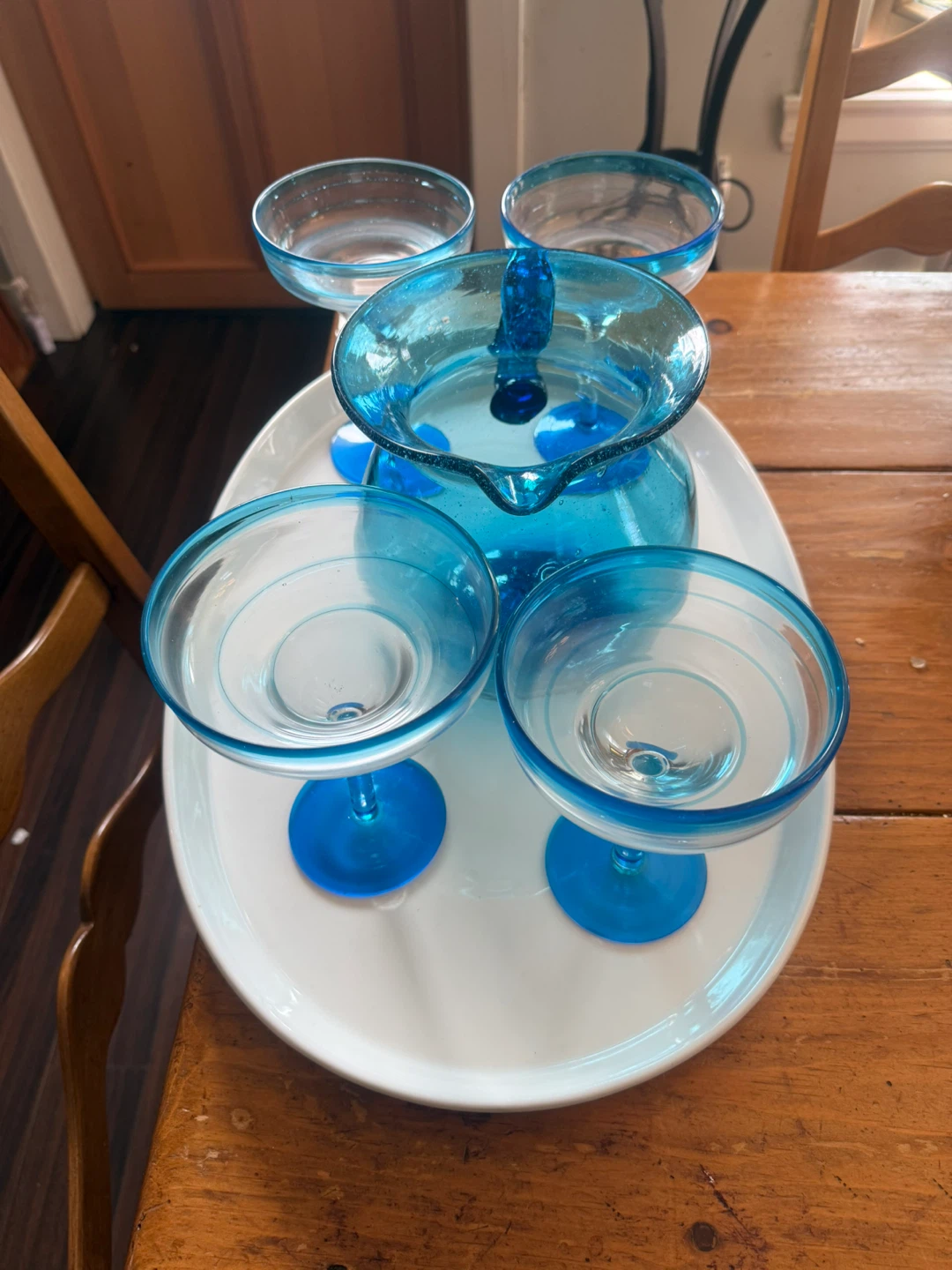 Dos Senous Mexican Glass Pitcher and Glasses Set - photo 2