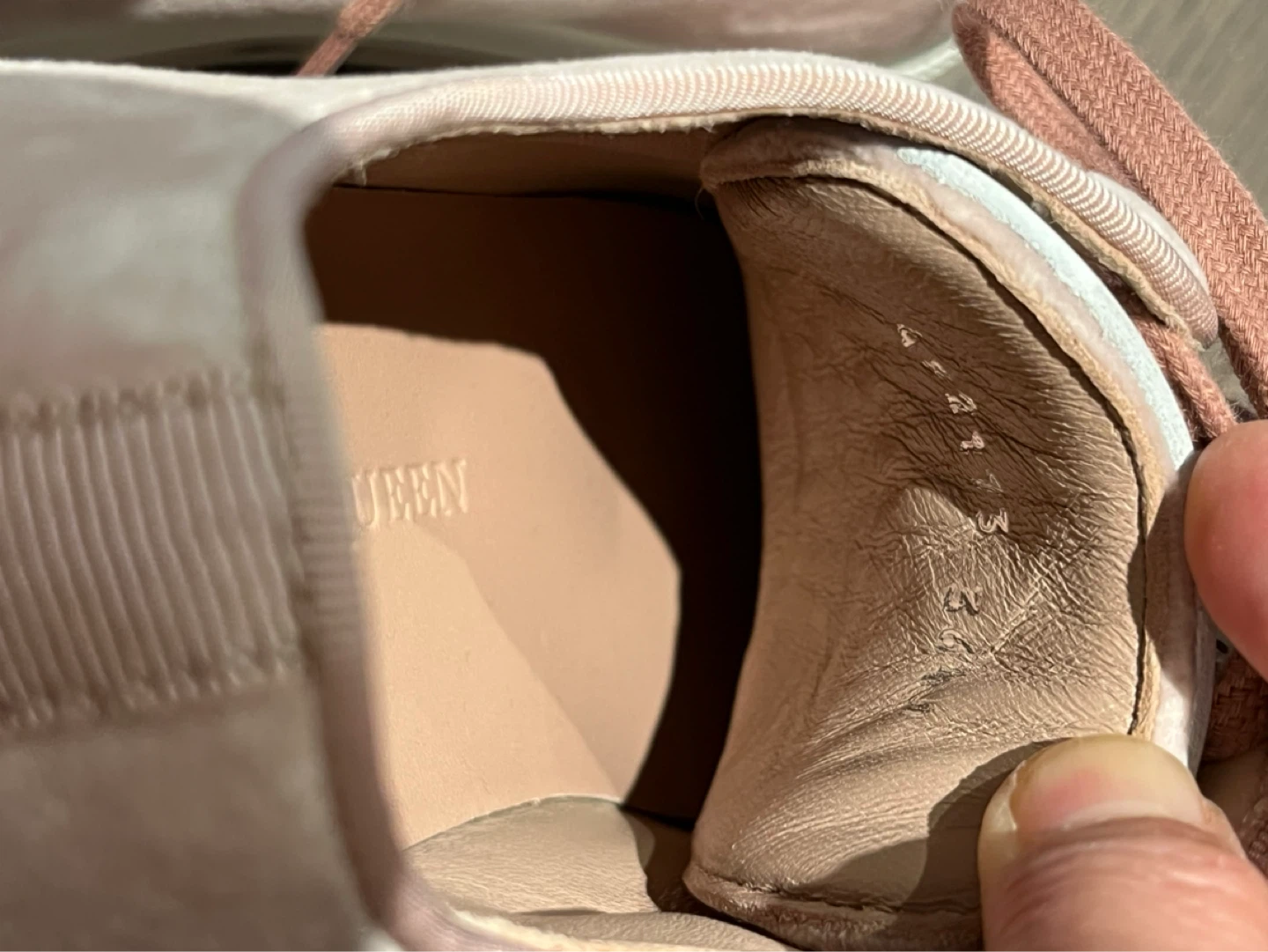 Alexander McQueen Pink Velvet Sneakers - photo 2