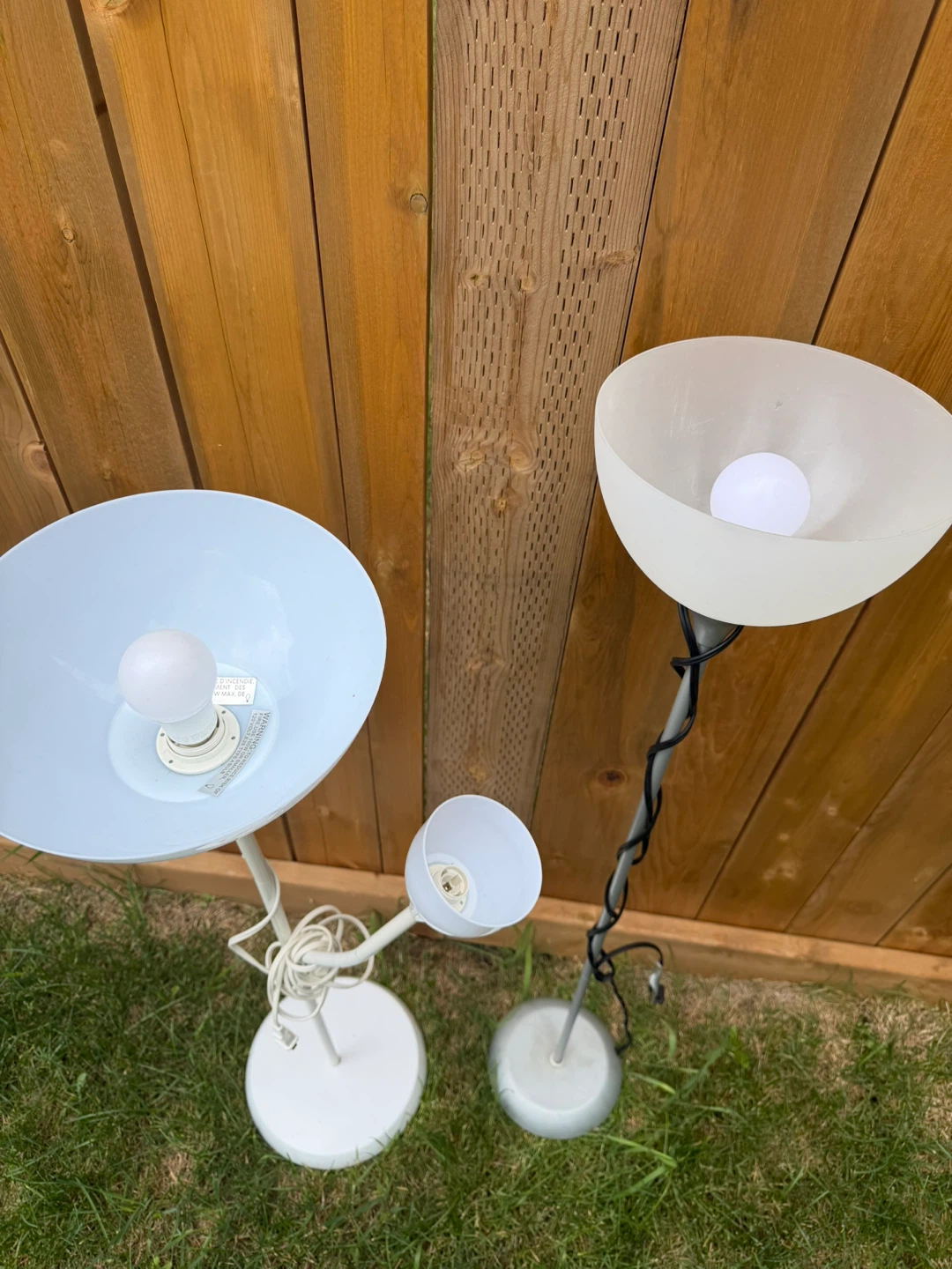 Two Floor Lamps - White & Frosted - photo 3