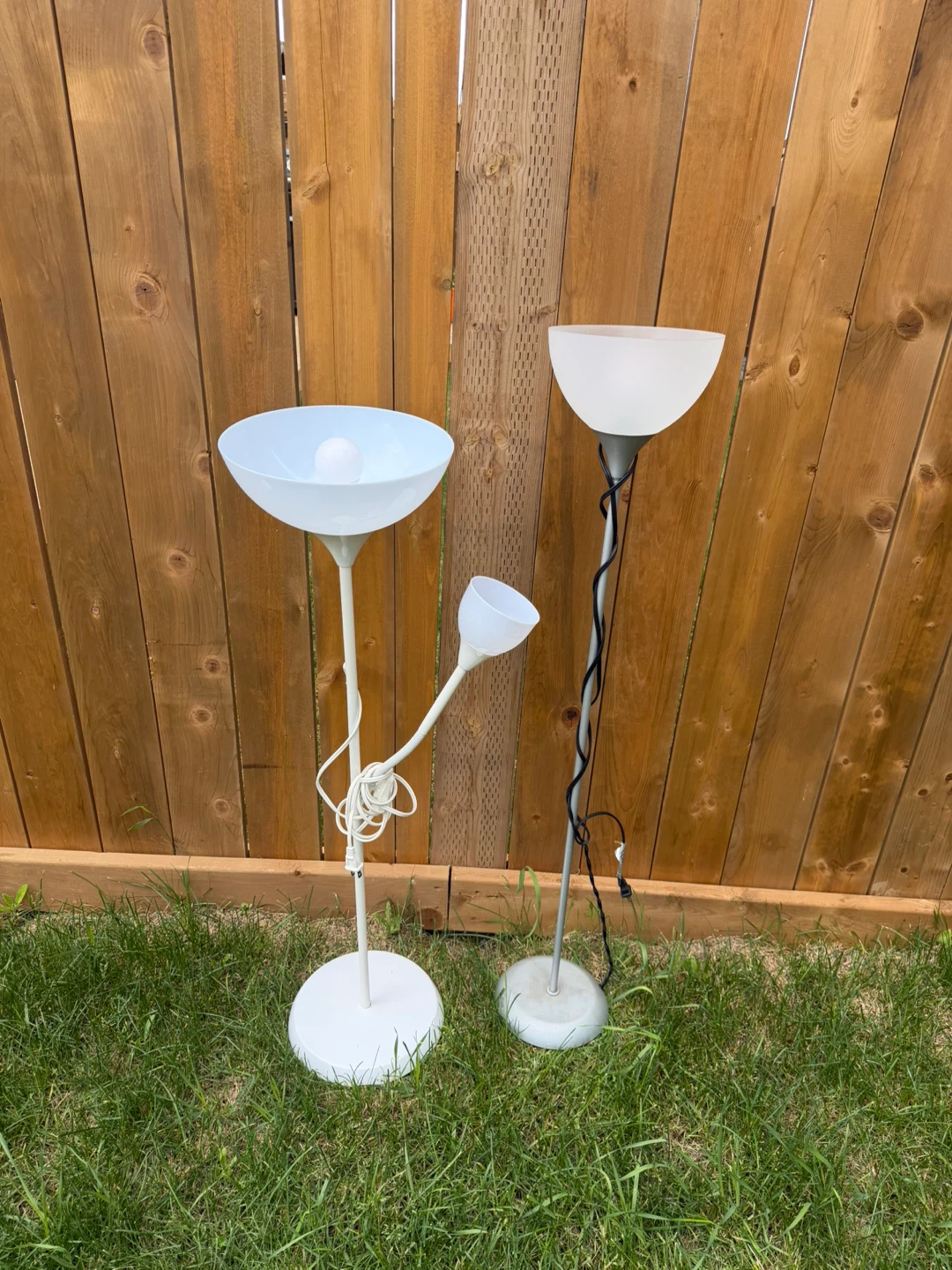 Two Floor Lamps - White & Frosted - photo 5