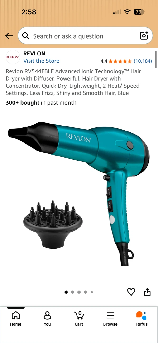 Revlon RV544FBLF Advanced Ionic Hair Dryer - Blue