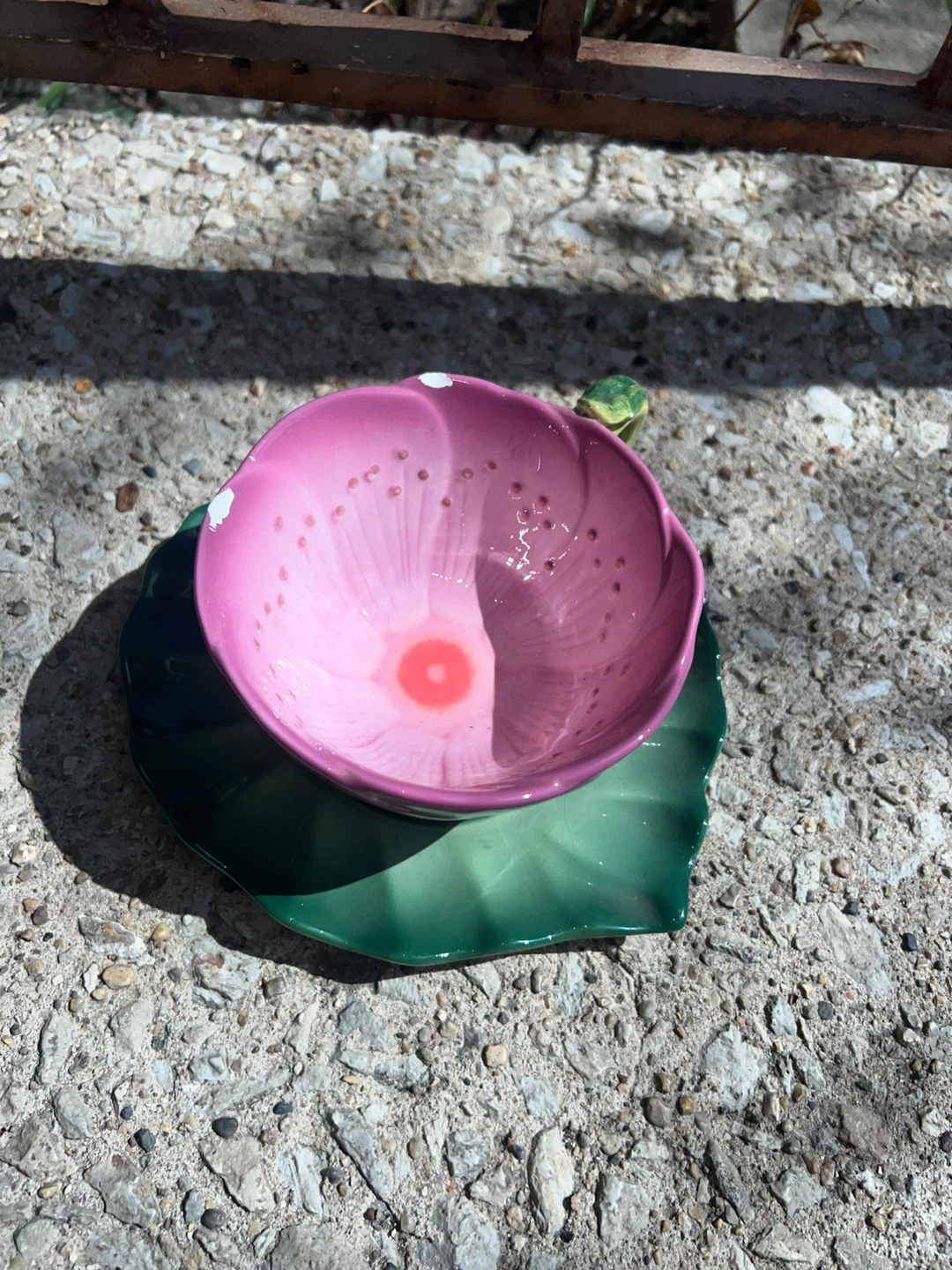 Set of 2 Ceramic Flower Cups and Saucers ⚽ - photo 3