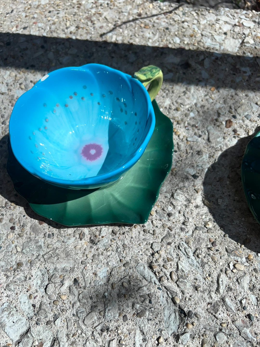 Set of 2 Ceramic Flower Cups and Saucers ⚽ - photo 2