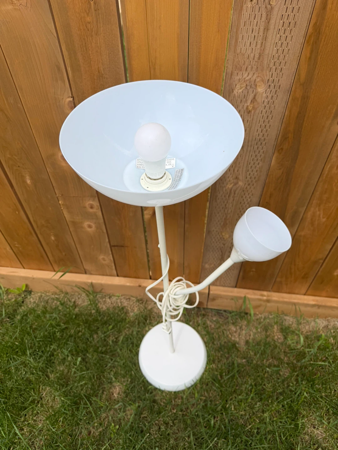 White Floor Lamp with Adjustable Reading Light - photo 2