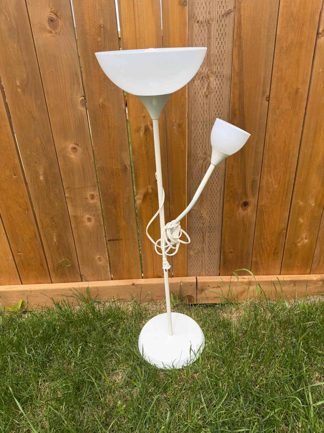 White Floor Lamp with Adjustable Reading Light - photo 3