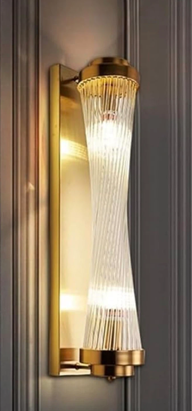 Modern Gold Glass Cylinder Wall Sconce Light Fixture - photo 4