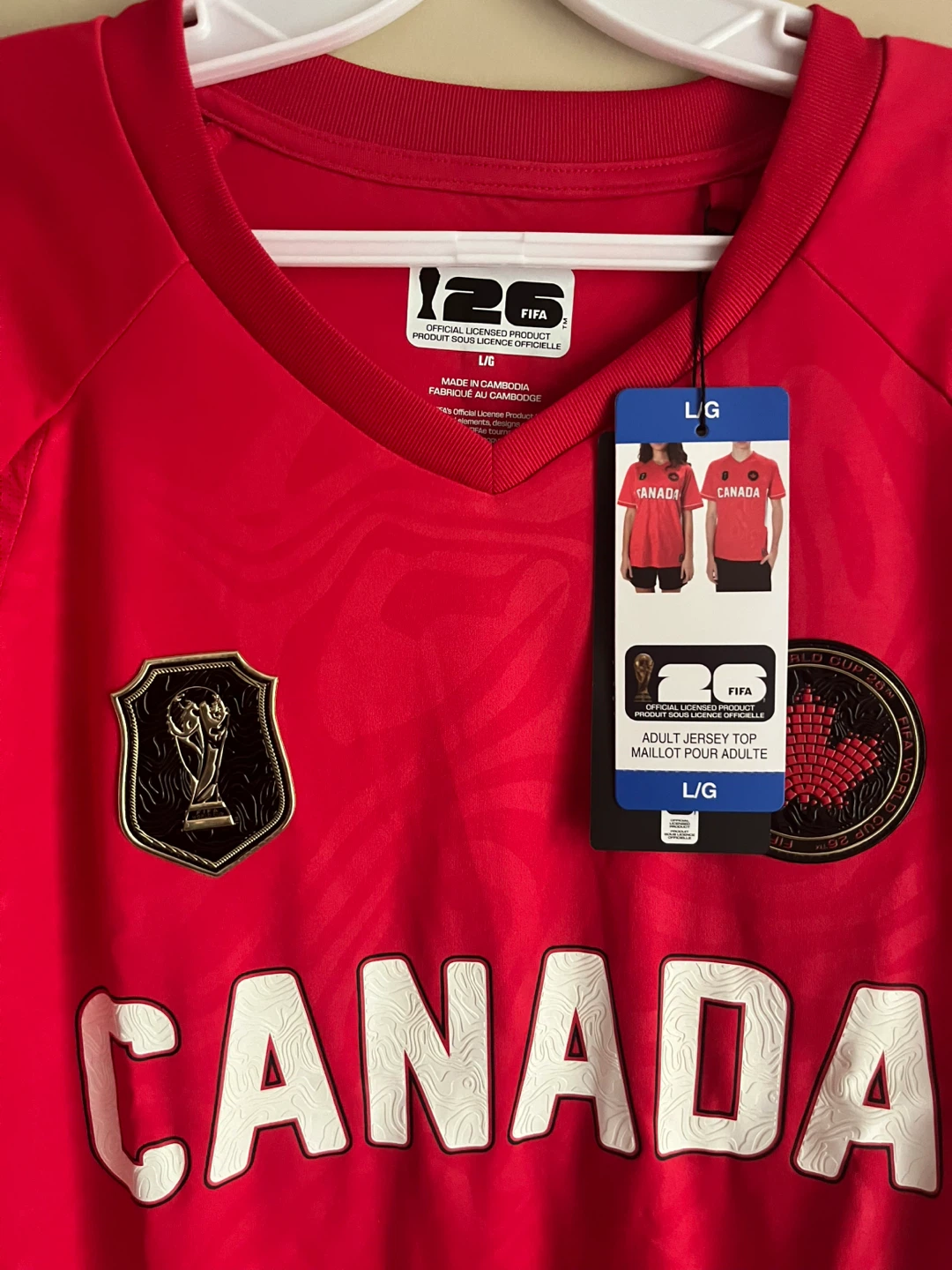 Canada FIFA Official Licensed Jersey Top Adult L/G