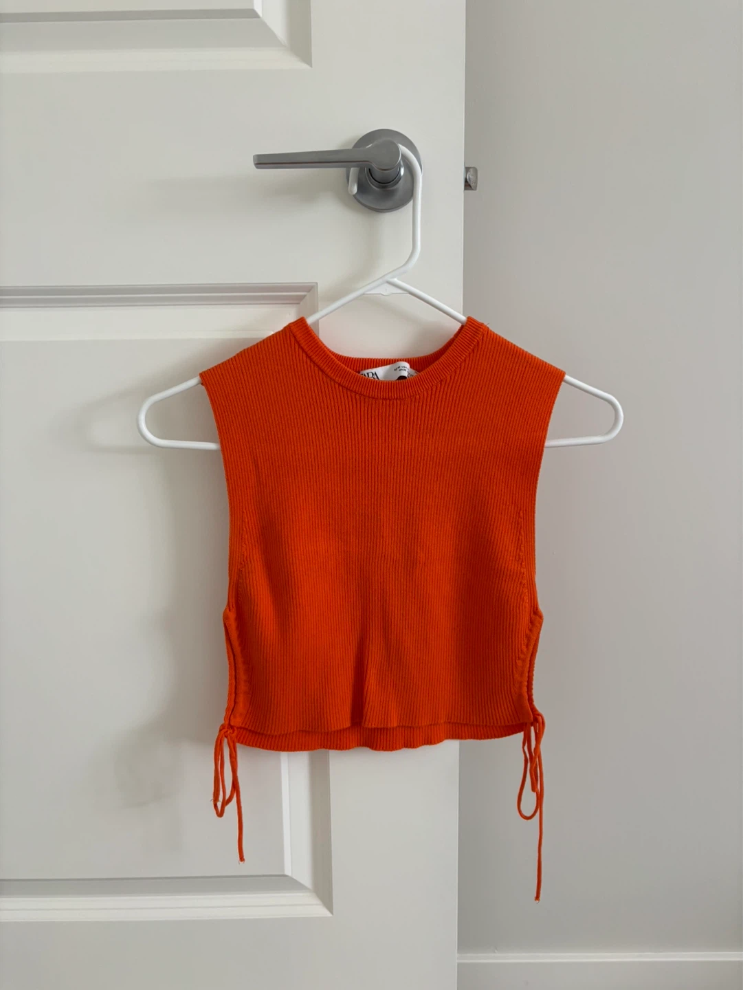 Zara Ribbed Knit Orange Tank Top