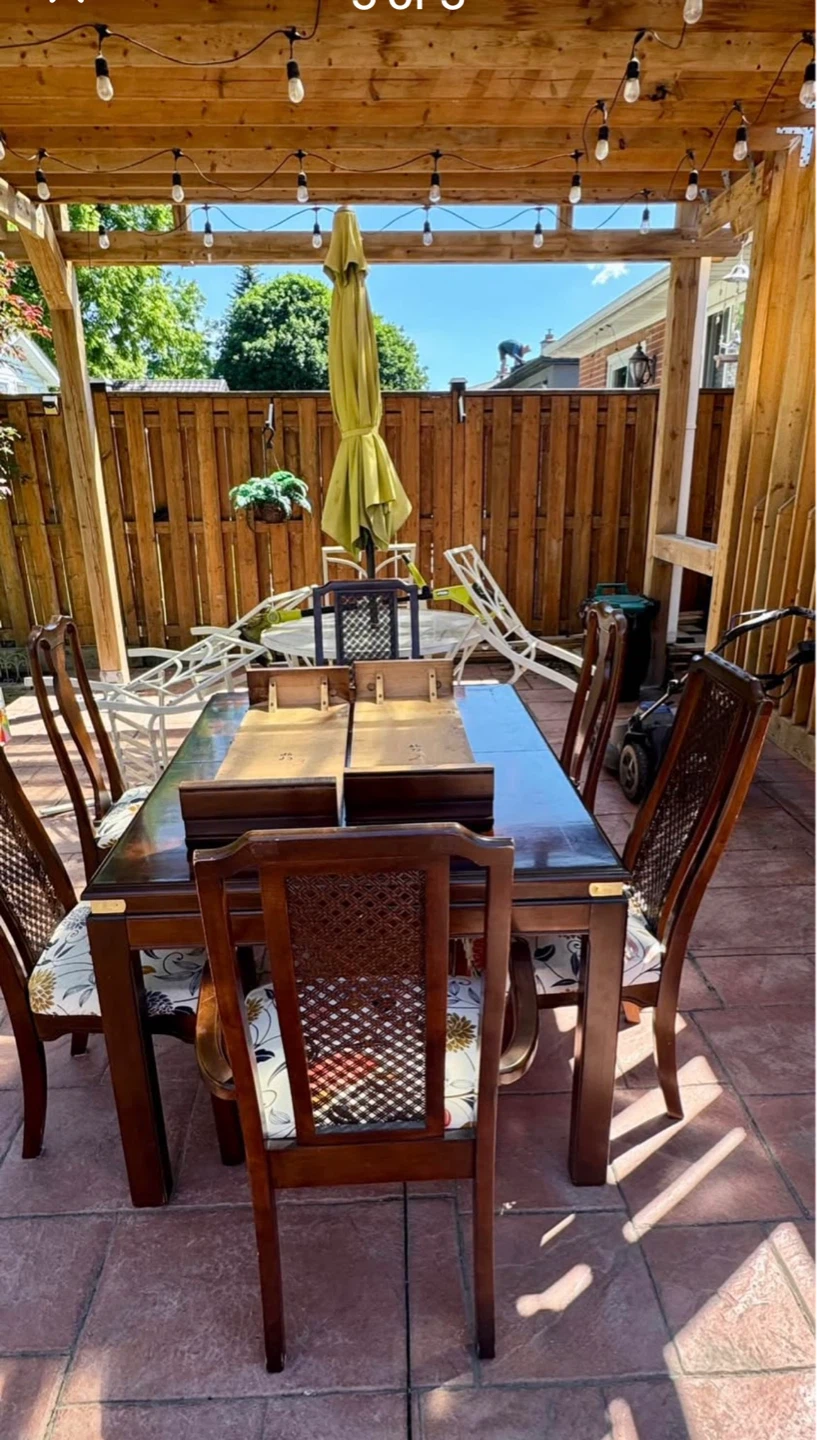 Dark Wood Dining Table and Chairs Set - photo 5