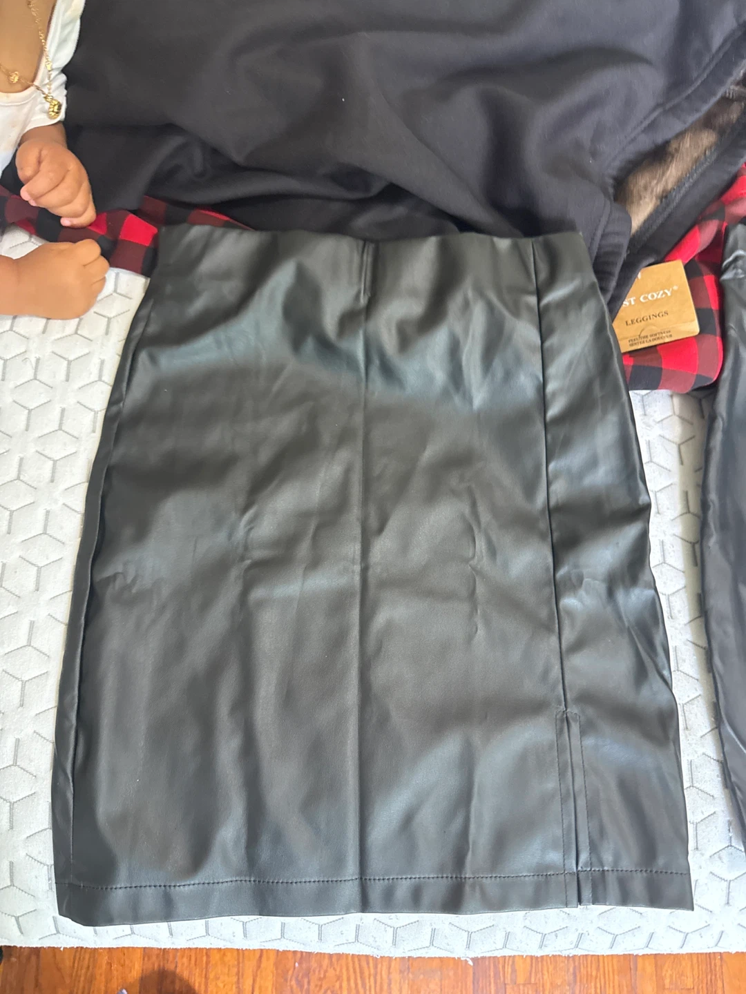 Black Faux Leather Skirt