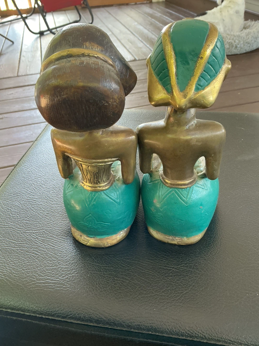 Bronze Loro Blanyo Couple Figurines - photo 2