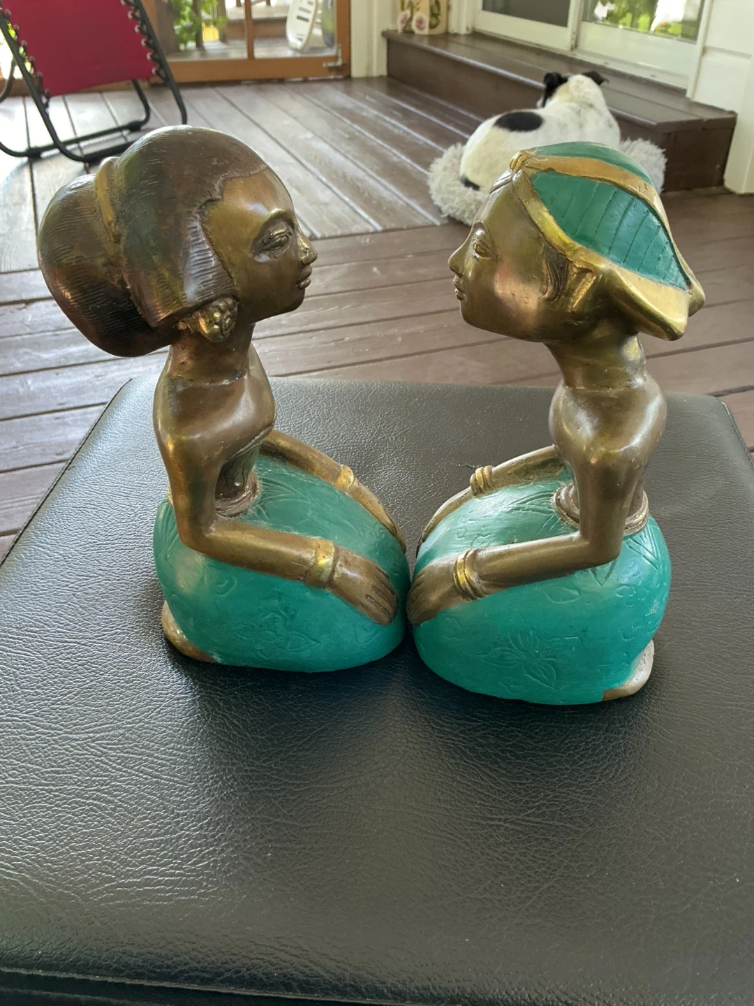 Bronze Loro Blanyo Couple Figurines - photo 3