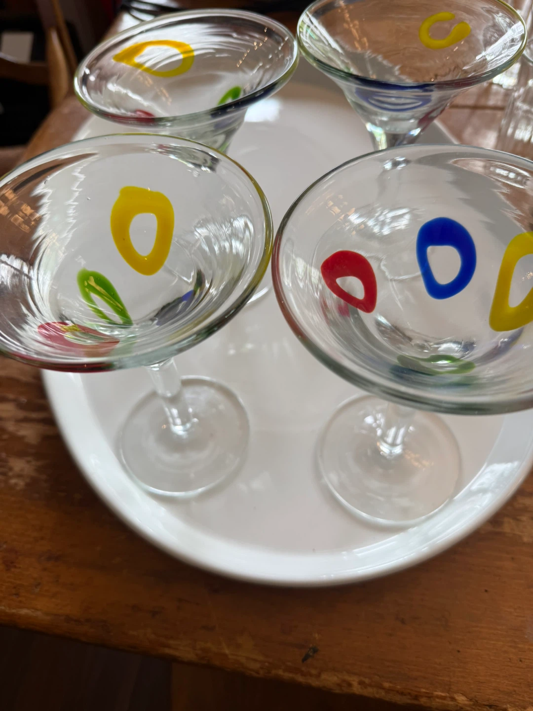 Set of 4 Martini Glasses with Colourful Circles - photo 2