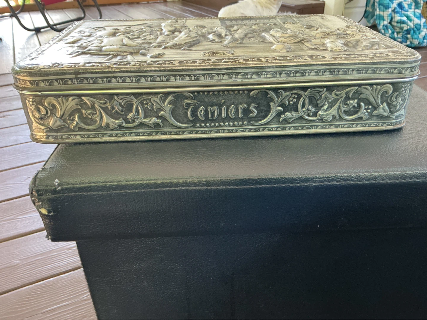 Vintage Teniers Decorative Tin
