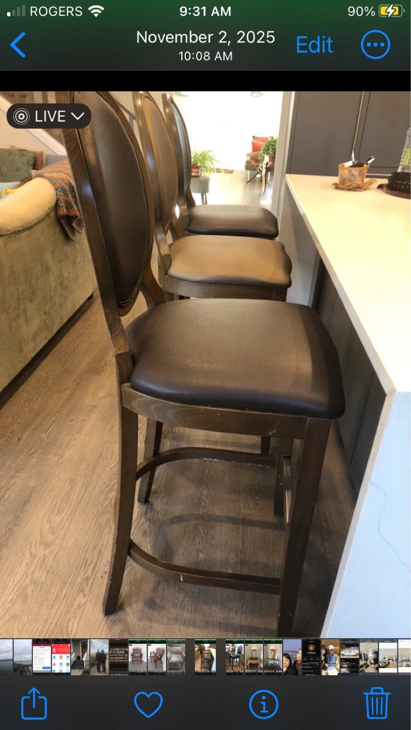 Set of 3 Bar Stools - photo 2