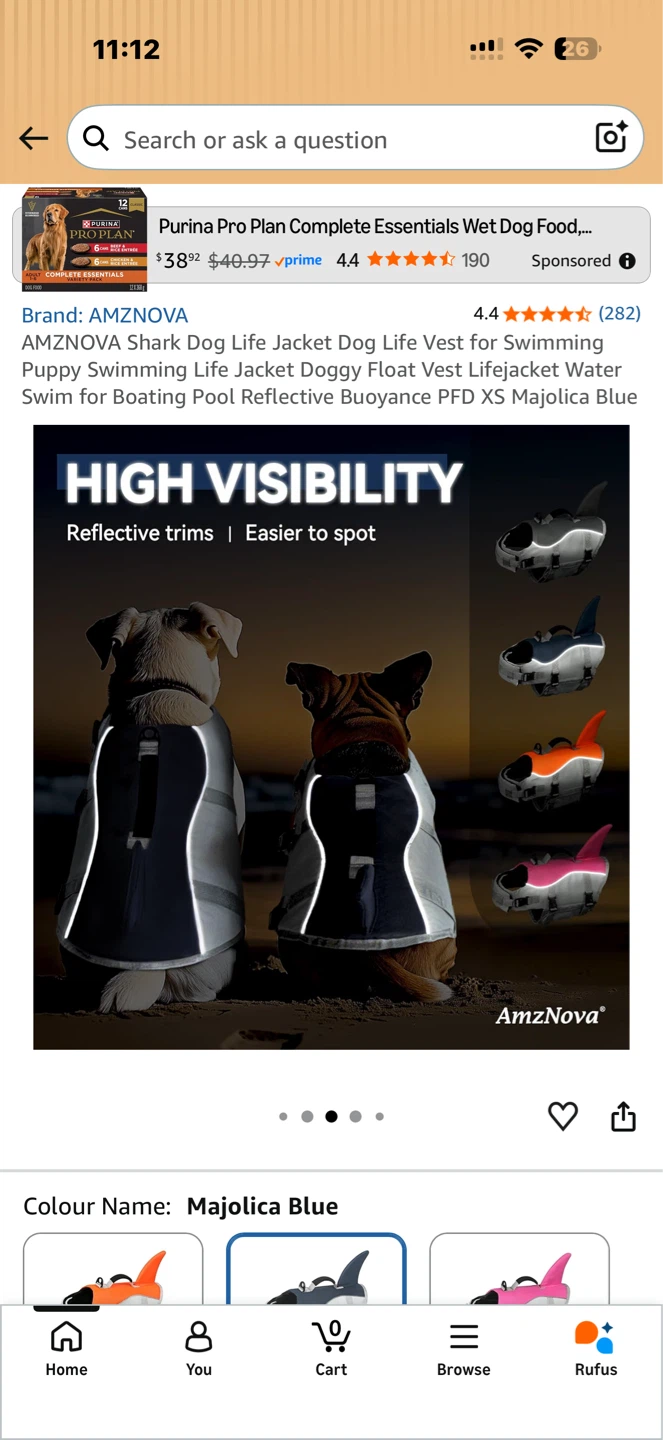 AmzNova Dog Life Jacket - Grey - Size M - photo 4