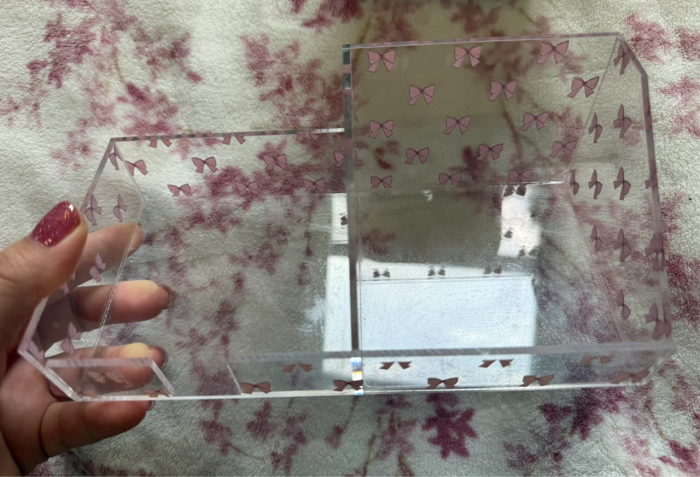 Clear Acrylic Organizer with Pink Bows - photo 2