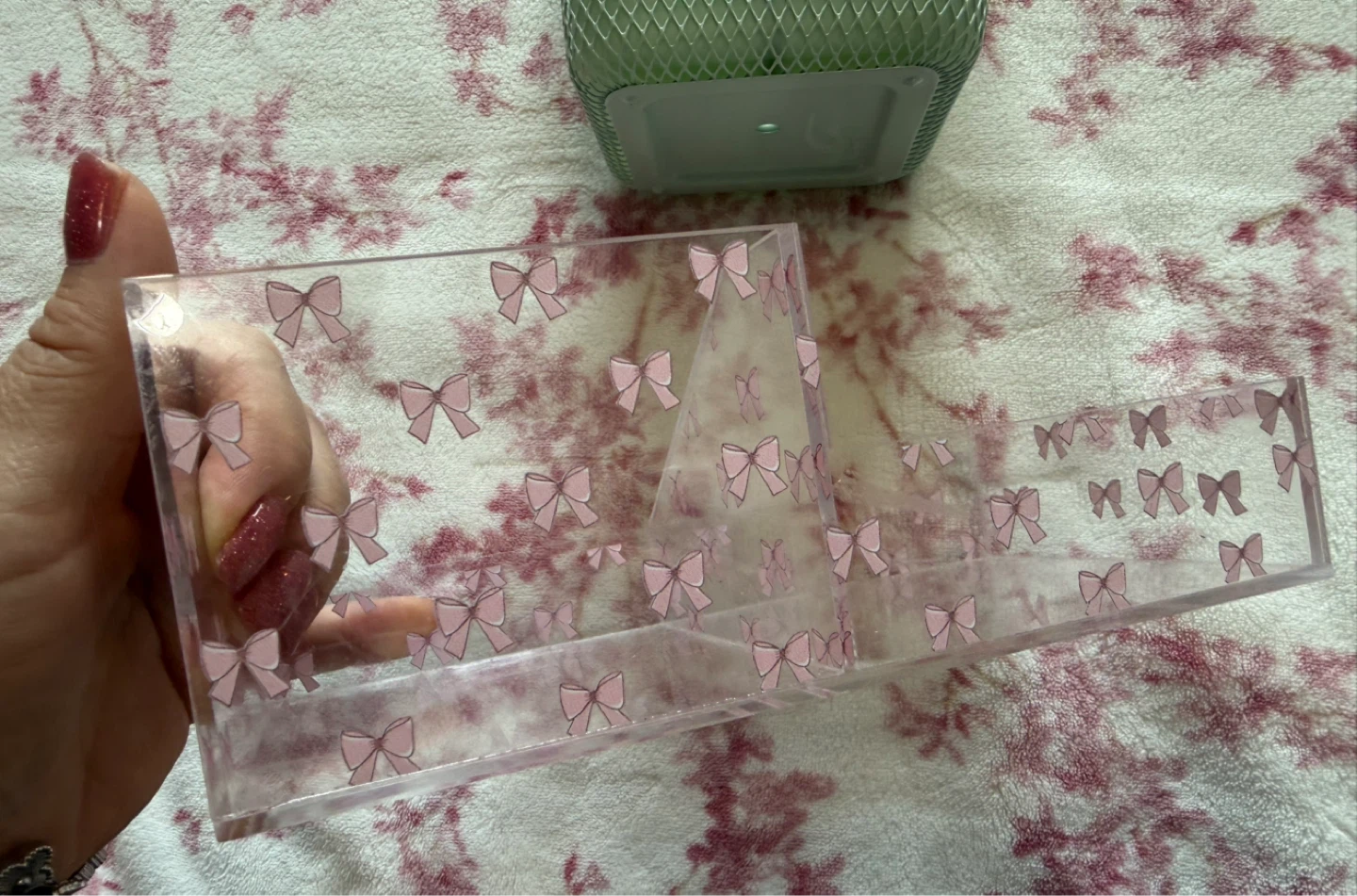 Clear Acrylic Organizer with Pink Bows - photo 3