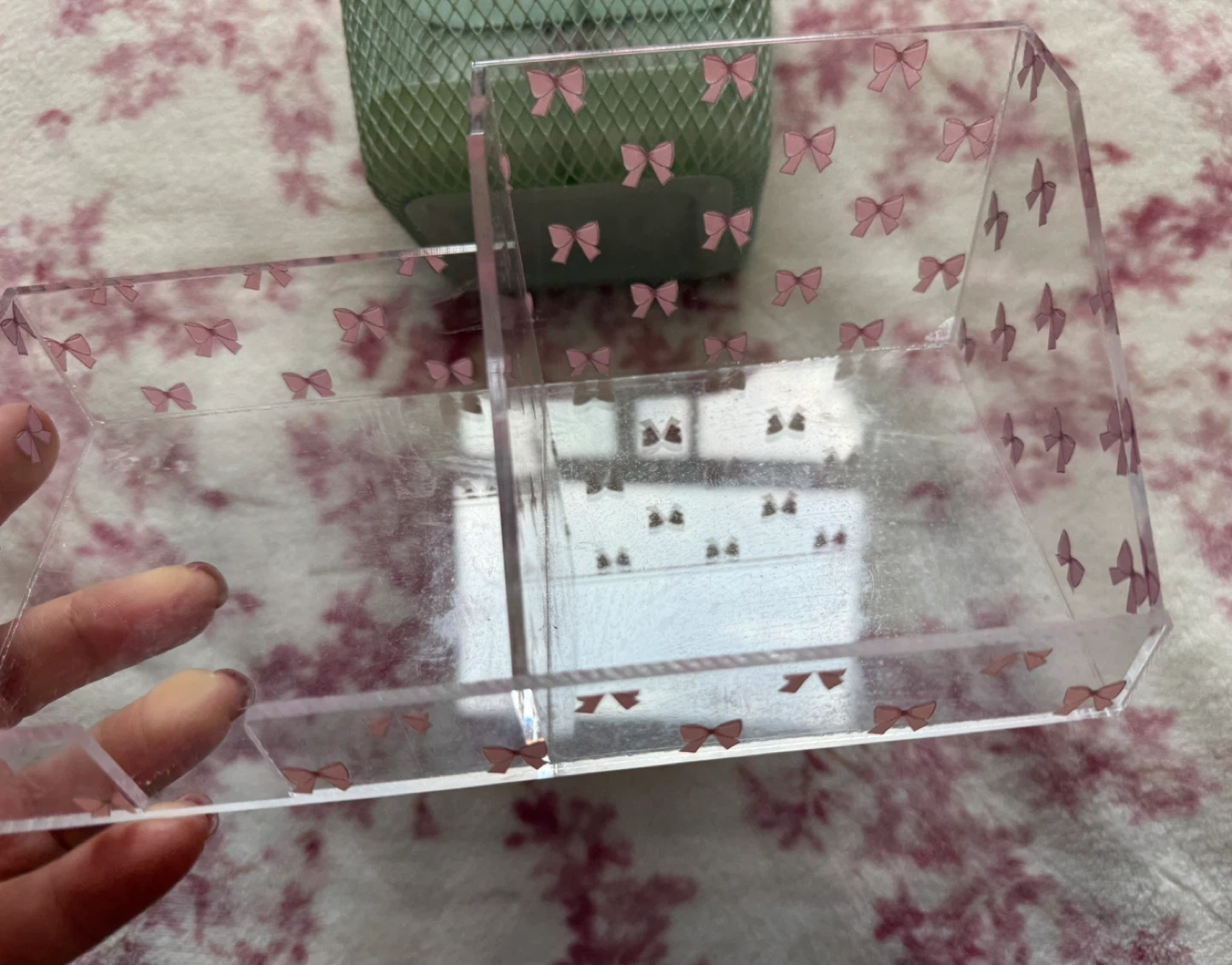 Clear Acrylic Organizer with Pink Bows - photo 4