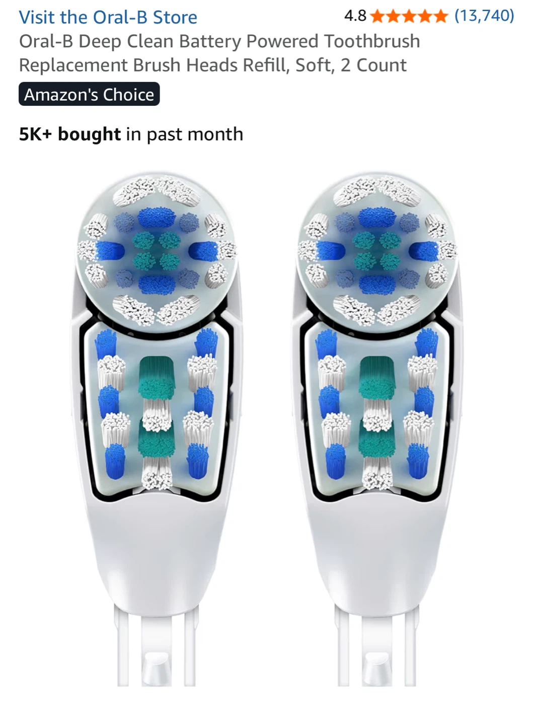 NEW⚽️Oral-B Deep Clean Replacement Toothbrush Heads - Soft - photo 4