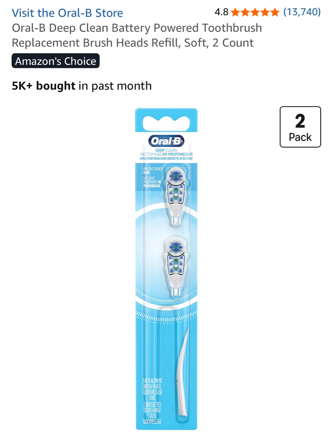 NEW⚽️Oral-B Deep Clean Replacement Toothbrush Heads - Soft - photo 3