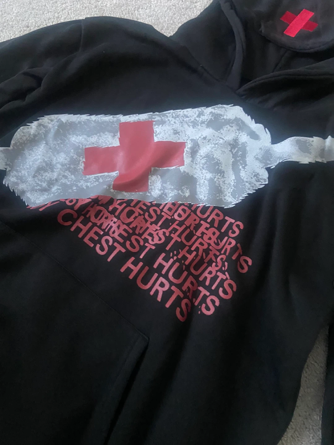 Black Hoodie Red Cross - photo 2