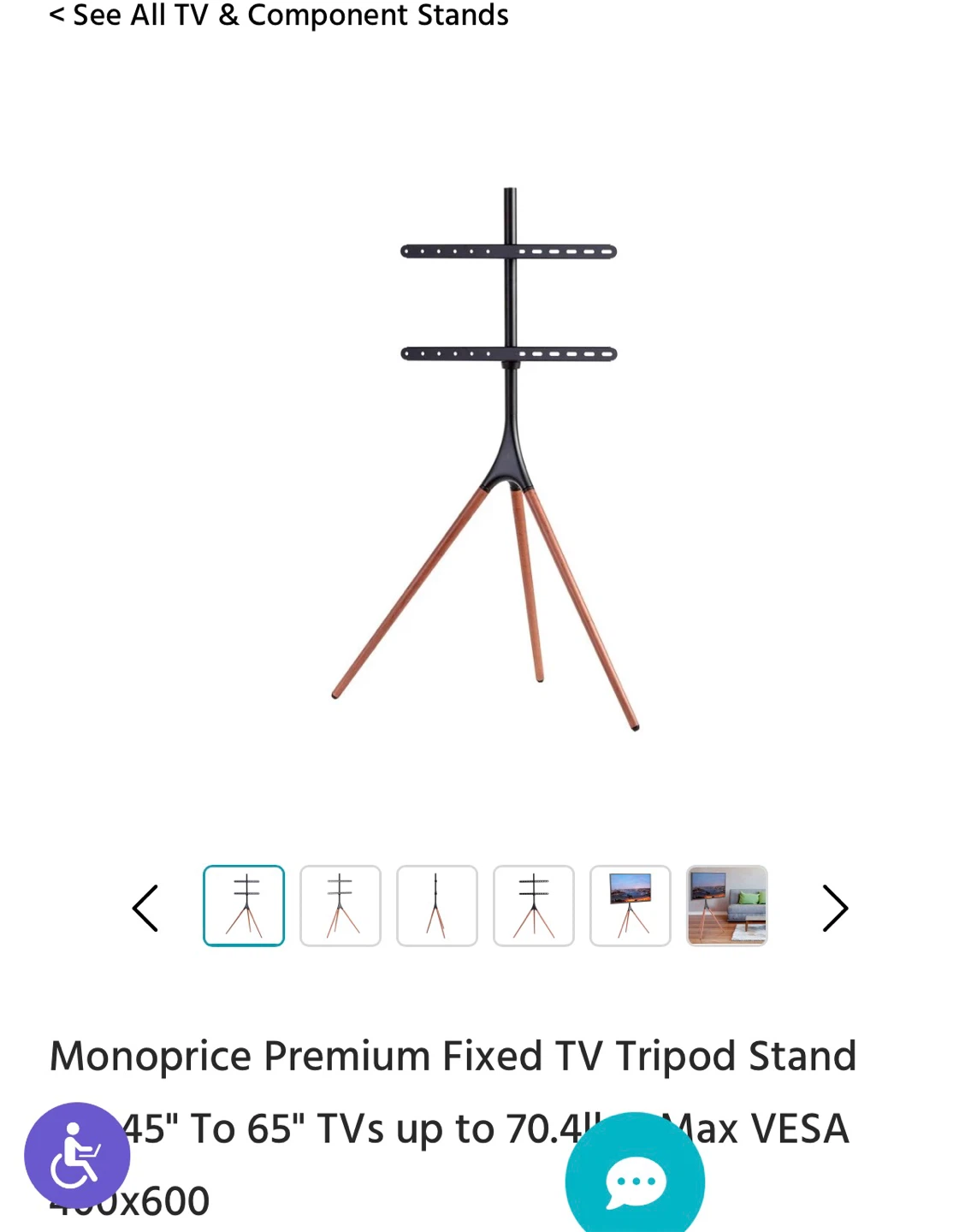 Move out sale:  Fixed TV Tripod Stand for 45"-65" TVs - photo 4